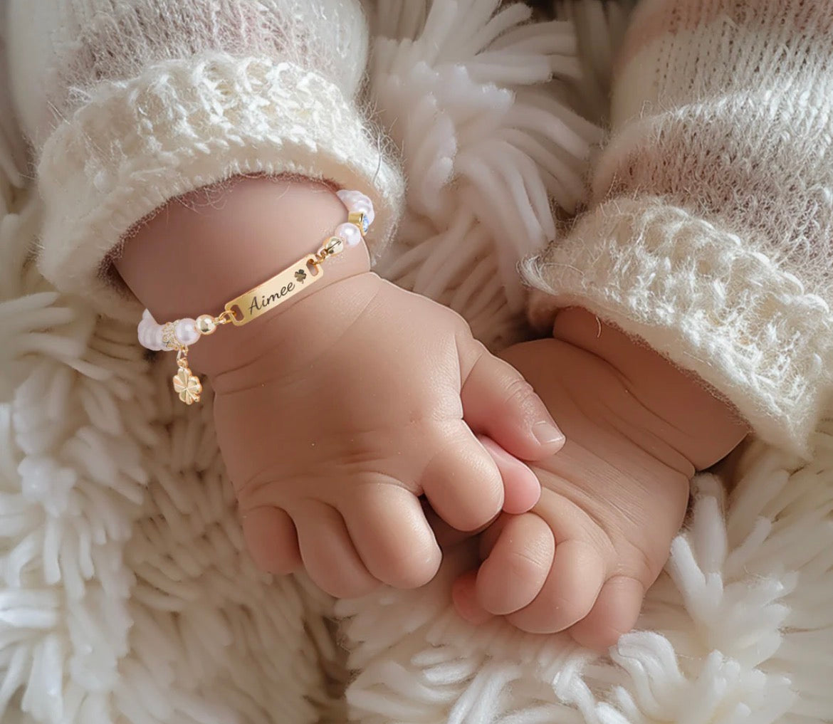 Bracelet de perles personnalisé pour bébé