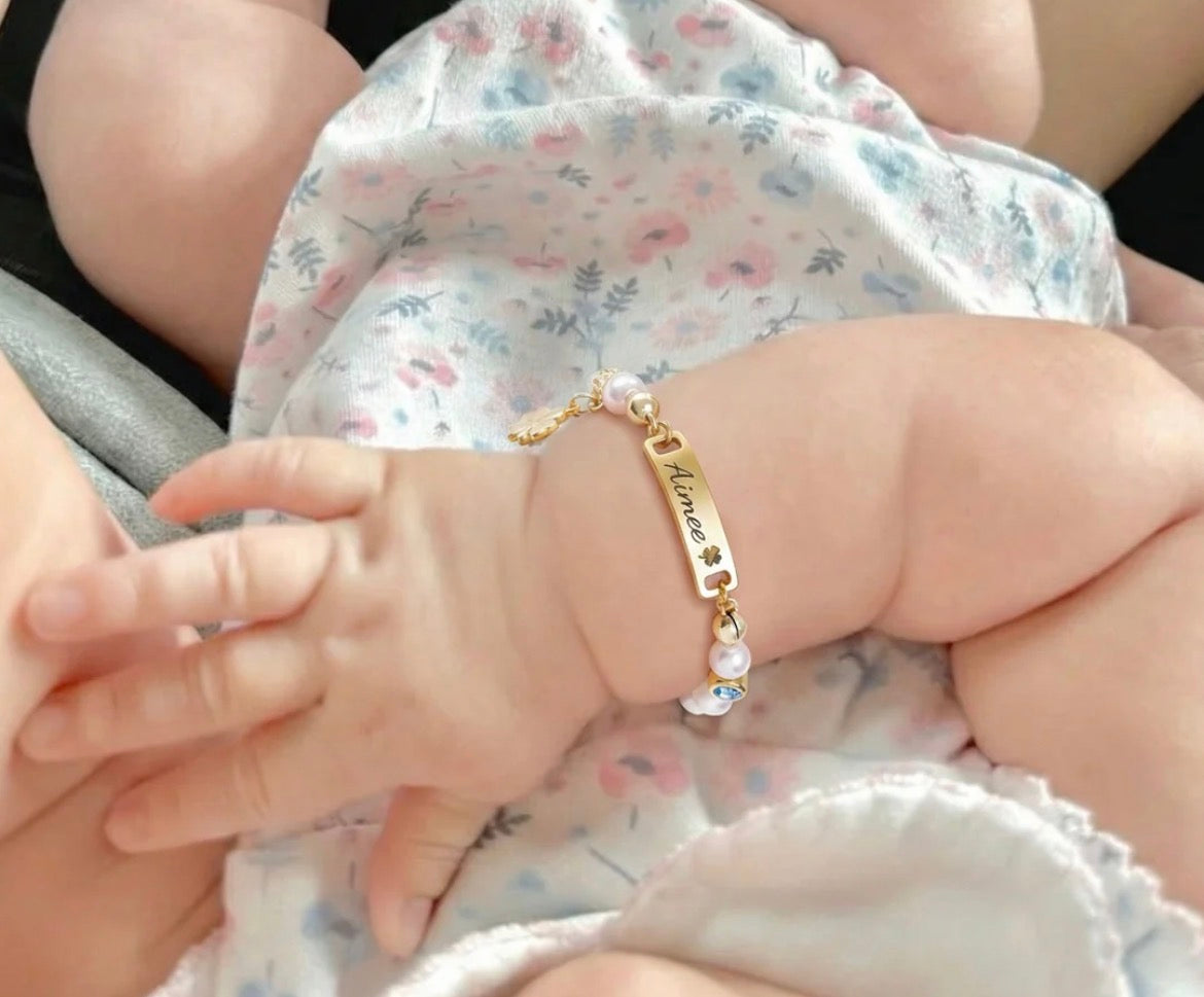 Bracelet de perles personnalisé pour bébé