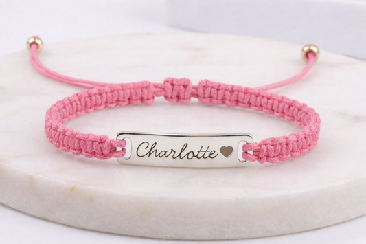 Bracelet en cordon tressé personnalisé bébé