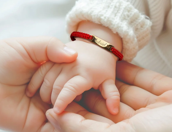 Bracelet en cordon tressé personnalisé bébé