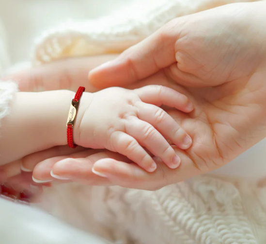 Bracelet en cordon tressé personnalisé bébé