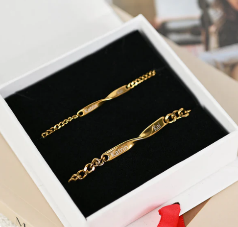 Saint-Valentin - Duo de bracelets personnalisés